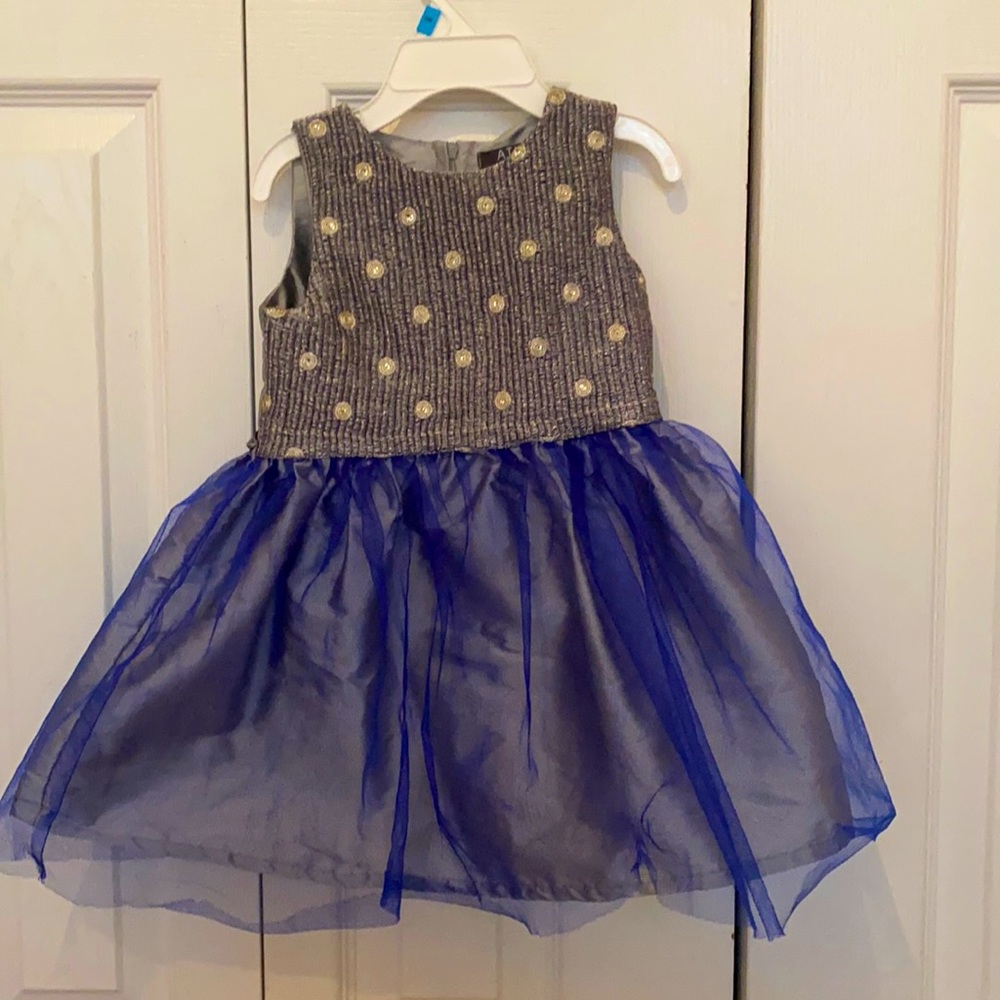 Royal Blue and Silver Dress for girls! 1-2 years size (2T)
